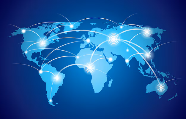 Stylized global network connections